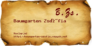 Baumgarten Zsófia névjegykártya